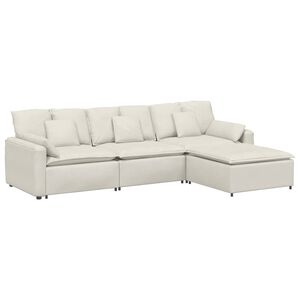 vidaXL Canap&eacute; modulaire avec repose-pieds et coussins gris fonc&eacute;