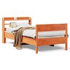 vidaXL Cadre de lit sans matelas cire marron 75x190 cm bois pin massif