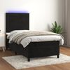 vidaXL Sommier &agrave; lattes de lit avec matelas LED Noir 90x190 cm Velours