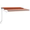 vidaXL Auvent automatique capteur de vent et LED 4,5x3 m Orange marron