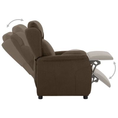 vidaXL Fauteuil inclinable Marron Tissu