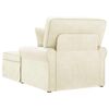 vidaXL Chaise lounge avec jupe avec coussin Cr&egrave;me 91 x 157 x 91 cm