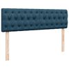 vidaXL Cadre de lit ottoman avec matelas bleu fonc&eacute; 140x200 cm velours