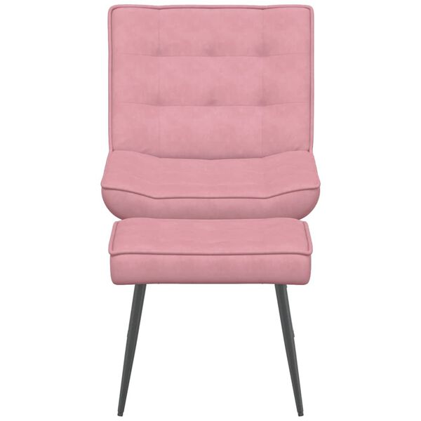 vidaXL Chaise de relaxation avec tabouret Rose Velours