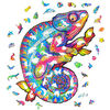 UNIDRAGON Puzzle bois 314 pcs Iridescent Chameleon Tr&egrave;s grand 31x41 cm