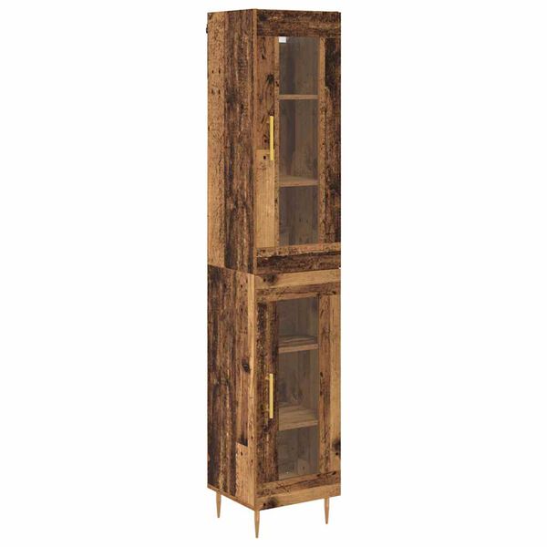 vidaXL Haut Armoire 2 pcs Bois Ancien Verre