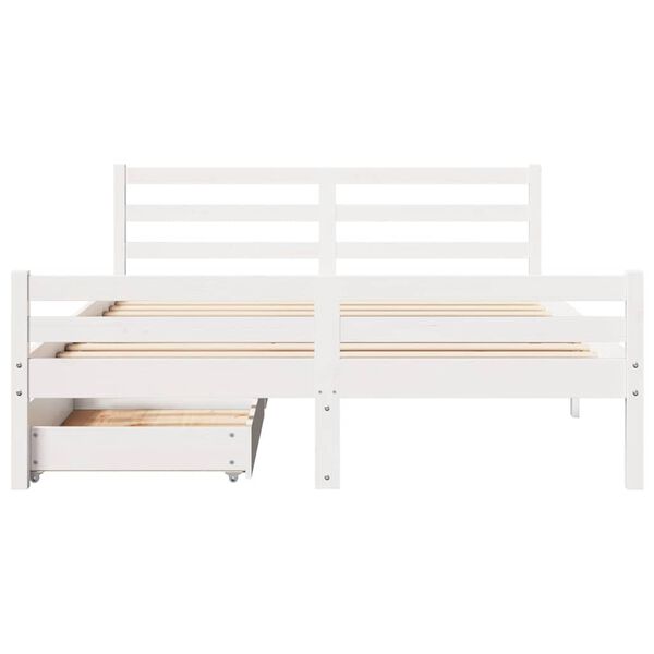 vidaXL Cadre de lit sans matelas blanc 160x200 cm bois de pin massif