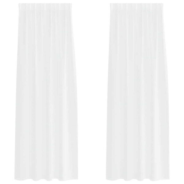 vidaXL Rideau en Voile 2 pcs Blanc 225 x 140 cm Polyester
