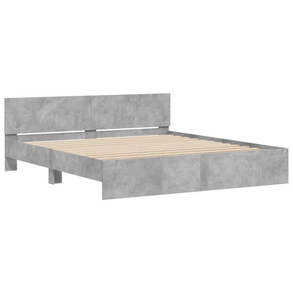vidaXL Cadre de lit sans matelas gris b&eacute;ton 180x200 cm