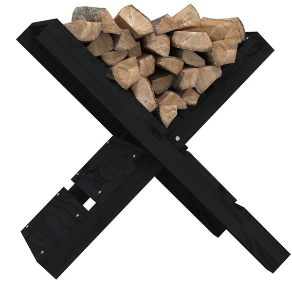 vidaXL Porte-b&ucirc;ches Noir 47x39,5x48 cm Bois massif de pin