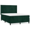 vidaXL Sommier &agrave; lattes de lit et matelas Vert fonc&eacute; 140x200cm Velours