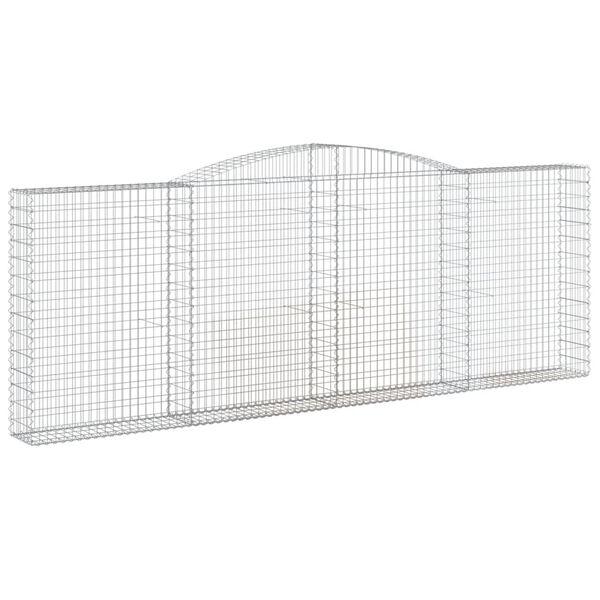vidaXL Paniers à gabions arqués 2 pcs 400x30x140/160 cm Fer galvanisé