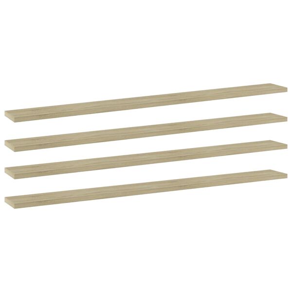 vidaXL Panneaux biblioth&egrave;que 4 pcs Ch&ecirc;ne sonoma 100x10x1,5cm Agglom&eacute;r&eacute;