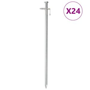 vidaXL Piquets de tente 24 pcs 30 cm 8 mm acier galvanis&eacute;