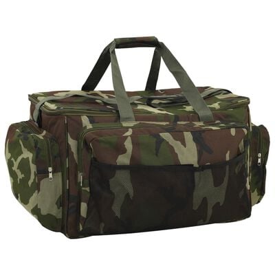 vidaXL Sac de pêche imperméable vert camouflage tissu oxford