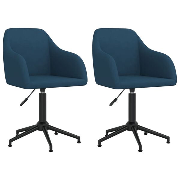 vidaXL Chaises pivotantes &agrave; manger lot de 2 bleu velours