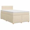 vidaXL Lit boxspring avec matelas Cr&egrave;me 120 x 190 cm Tissu