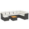 vidaXL Salon de jardin 9 pcs avec coussins noir r&eacute;sine tress&eacute;e
