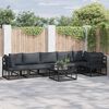 vidaXL Ensemble de canap&eacute; de jardin avec coussin 7 pcs Noir Aluminium
