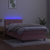 vidaXL Sommier &agrave; lattes de lit avec matelas et LED Rose 80x200 cm