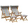 vidaXL Chaise Longue 4 pcs 3 Position Bois d'eucalyptus massif
