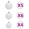 vidaXL Arbre de No&euml;l artificiel pr&eacute;-&eacute;clair&eacute; et boules noir 120 cm PVC