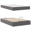 vidaXL Lit avec rangement et matelas avec matelas 2 pcs Gris Cuir