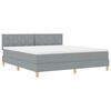 vidaXL Lit &agrave; ressort LED avec bandes LED Gris clair 180 x 200 cm tissu