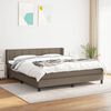 vidaXL Sommier &agrave; lattes de lit avec matelas Taupe 180x200 cm Tissu
