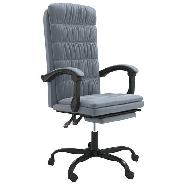 vidaXL Fauteuil inclinable de bureau Gris fonc&eacute; Velours