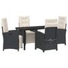 vidaXL Ensemble de salle &agrave; manger pour jardin 5 pc Noir polyrotin