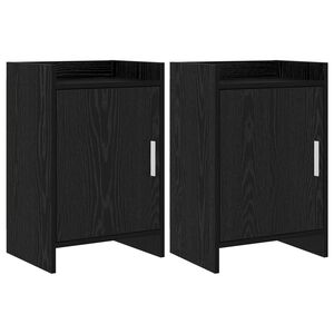 vidaXL Tables de chevet 2 pcs Ch&ecirc;ne noir 40 x 30 x 60 cm