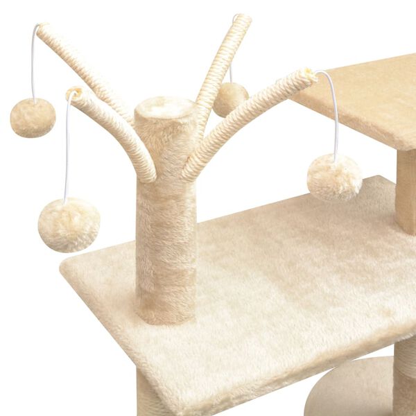 vidaXL Arbre à chat avec griffoirs en sisal 125 cm Beige