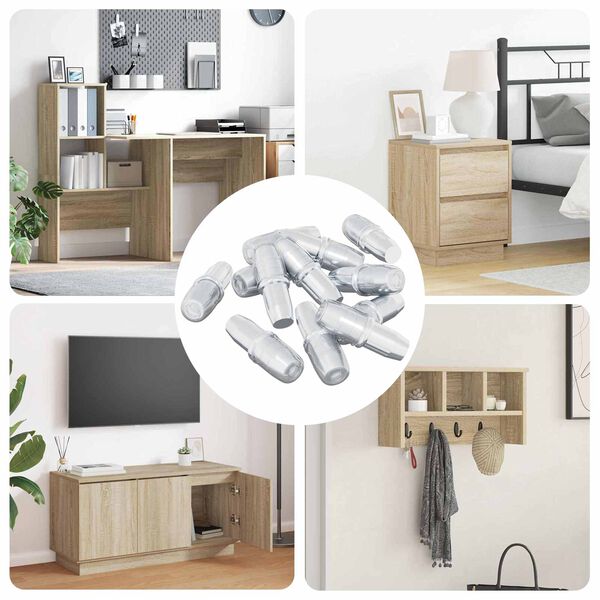 vidaXL Panneau de rayon 12 pcs Argent&eacute; 7 x 16 mm Fer