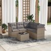 vidaXL Salon de jardin avec coussins 6 pcs beige r&eacute;sine tress&eacute;e