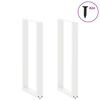 vidaXL Pieds de table de bar en U, 2 pi&egrave;ces, blanc, 50 x (100-101) cm, acier