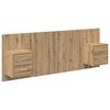 vidaXL T&ecirc;te de lit avec armoire 3 pcs Ch&ecirc;ne artisanal