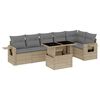 vidaXL Salon de jardin avec coussins 7 pcs beige r&eacute;sine tress&eacute;e