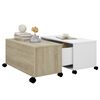 vidaXL Table basse blanc et ch&ecirc;ne sonoma 75x75x38 cm bois d'ing&eacute;nierie