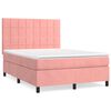 vidaXL Sommier &agrave; lattes de lit avec matelas Rose 140x190 cm Velours