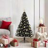 vidaXL Sapin de No&euml;l artificiel pr&eacute;-&eacute;clair&eacute; Noir 120 cm PVC