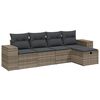 vidaXL Salon de jardin 5 pcs avec coussins gris clair r&eacute;sine tress&eacute;e