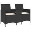 vidaXL Canap&eacute; de jardin 2 places avec table et coussins r&eacute;sine tress&eacute;e