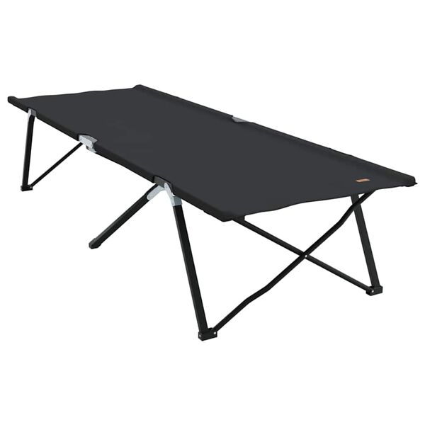 vidaXL Lit de camping pliant 2 pcs Noir 206 x 76 x 74 cm