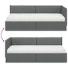 vidaXL Cadre de lit d'angle avec matelas 2 pcs Gris Velours
