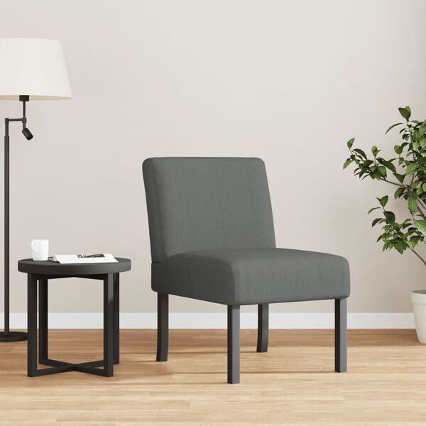 vidaXL Fauteuil sans accoudoirs gris foncé tissu