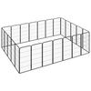 vidaXL Parc pour chien 24panneaux Noir 50x100cm Acier enduit de poudre