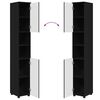 vidaXL Cabinet de salle de bain avec stockage Noir 30 x 35 x 192 cm