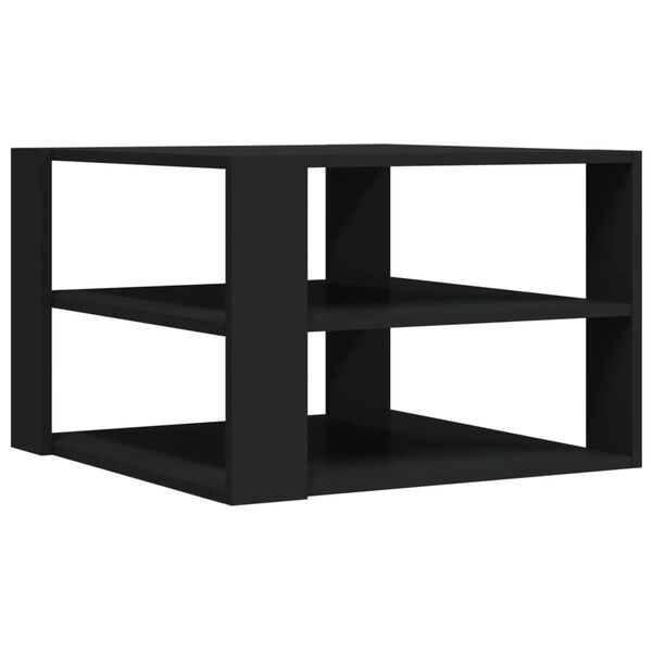 vidaXL Table basse noir 58x58x40 cm bois d'ingénierie