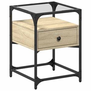 vidaXL Table de chevet ch&ecirc;ne sonoma 40x40x55 cm bois d&rsquo;ing&eacute;nierie